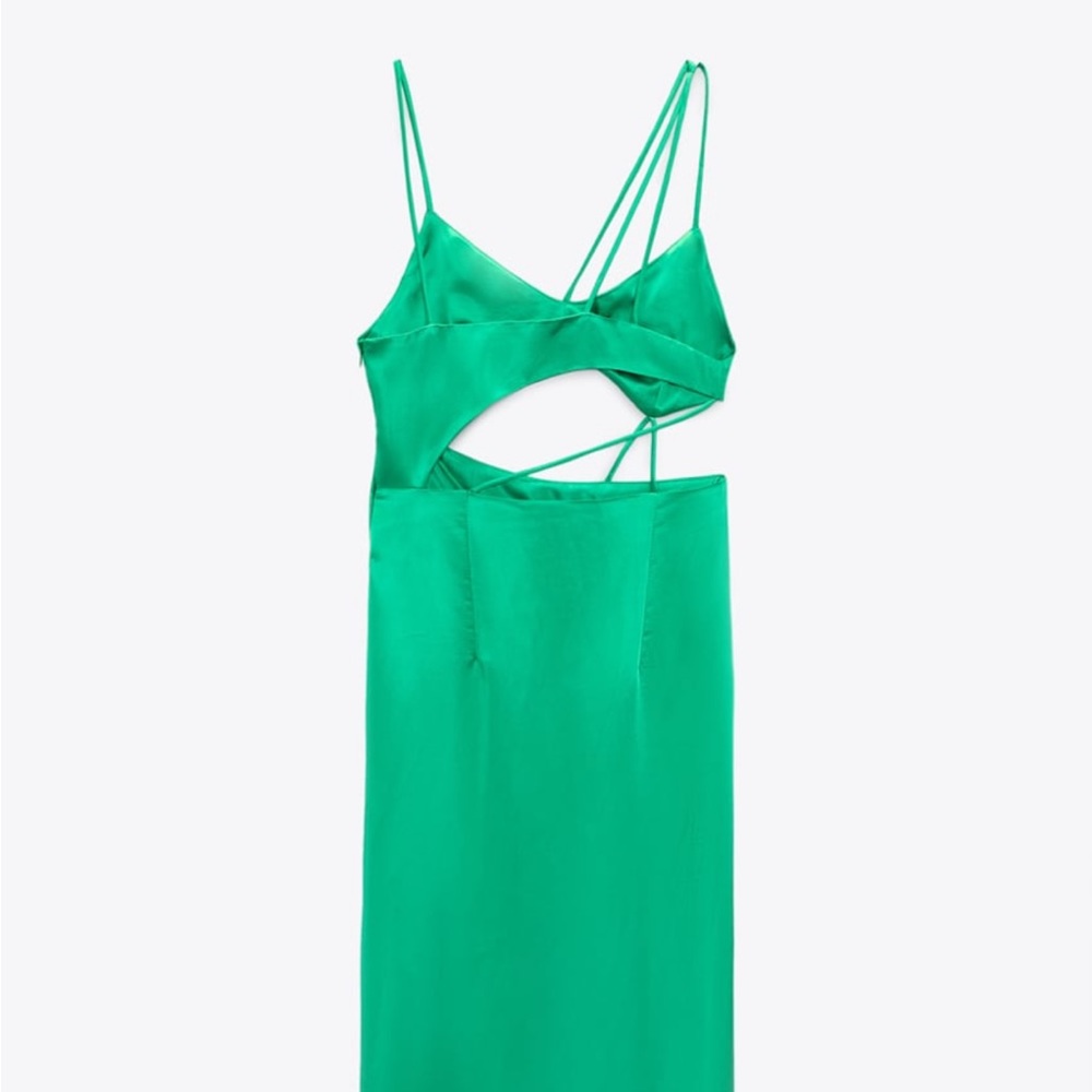 Zara green cut out dress